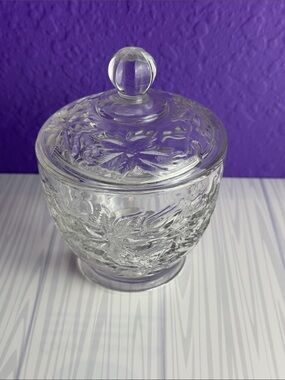 Princess House Clear Glass Covered Candy Dish
